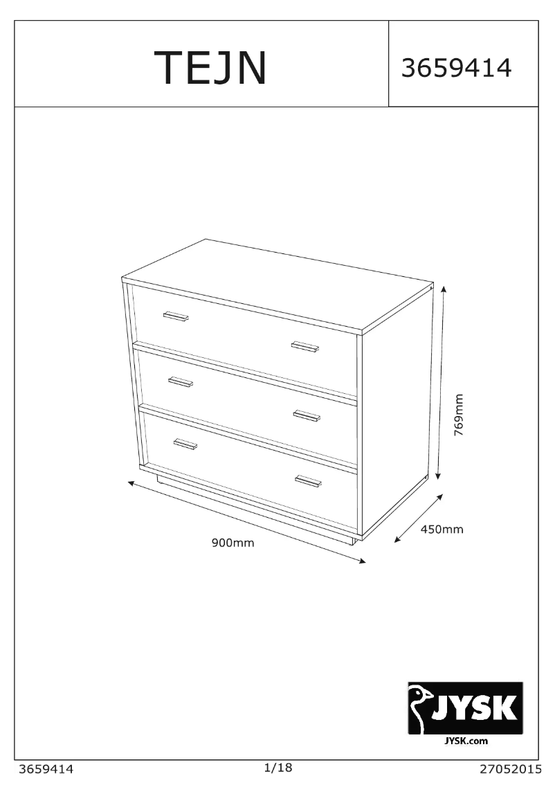 Imagen de la primera página del manual del dispositivo Tejn (90x77x45)