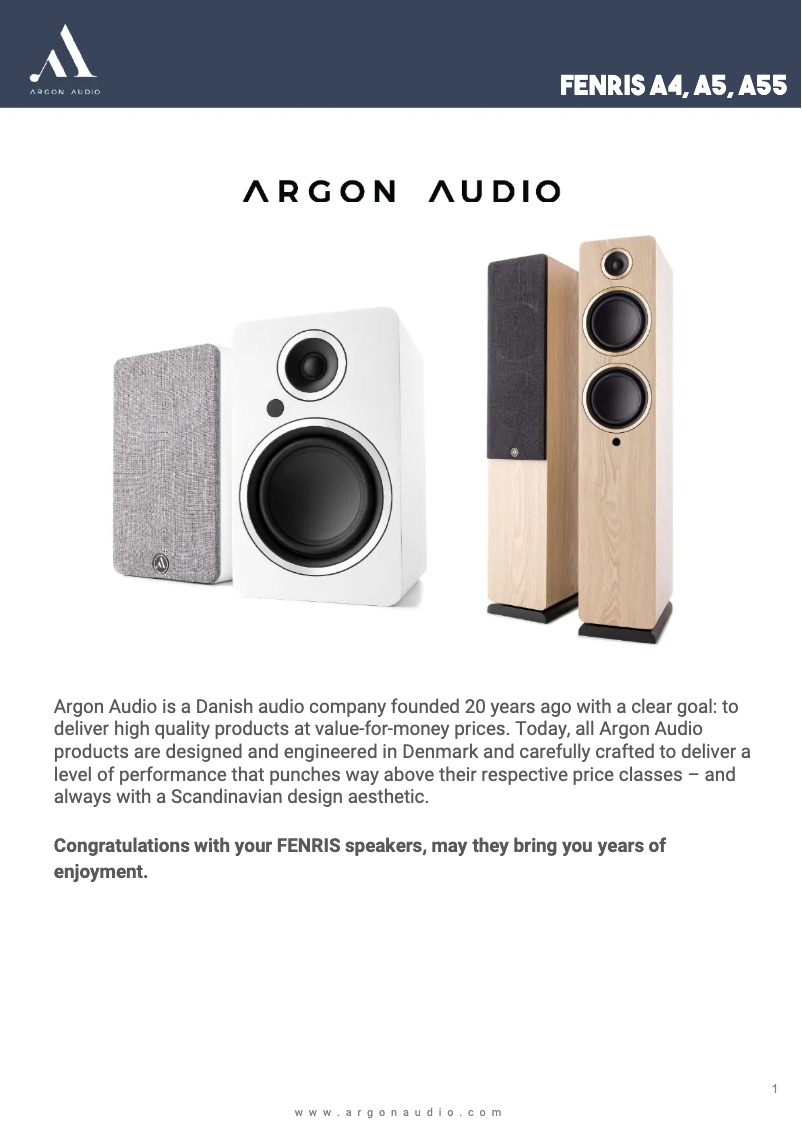 Imagen de la primera página del manual del dispositivo Fenris A4