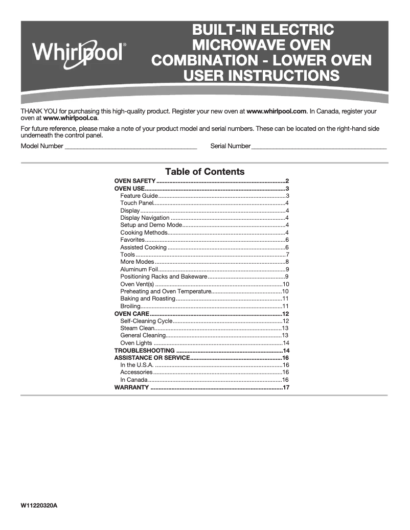 Imagen de la primera página del manual del dispositivo WOC54EC7HS