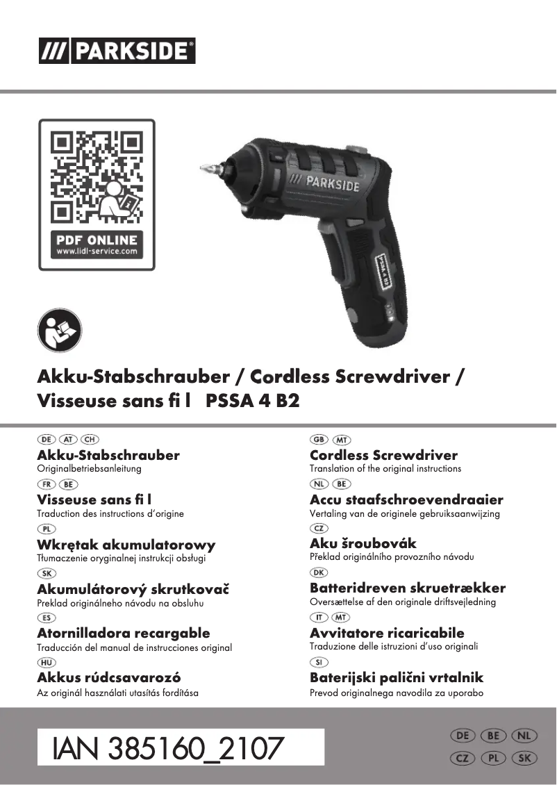 Página 1 del manual Manual de usuario Parkside PSSA 4 B2