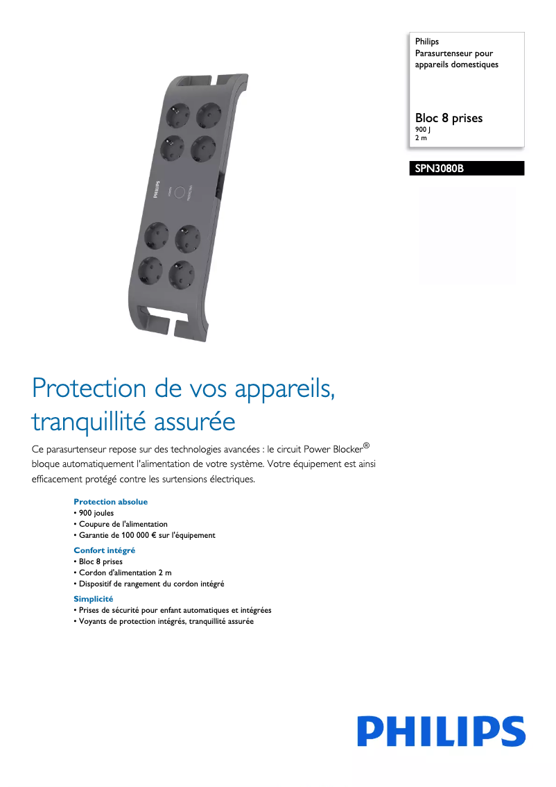 Página 1 del manual Ficha técnica Philips SPN3080B