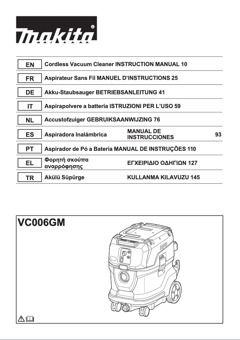 Página 1 del manual Manual de usuario Makita VC006GM