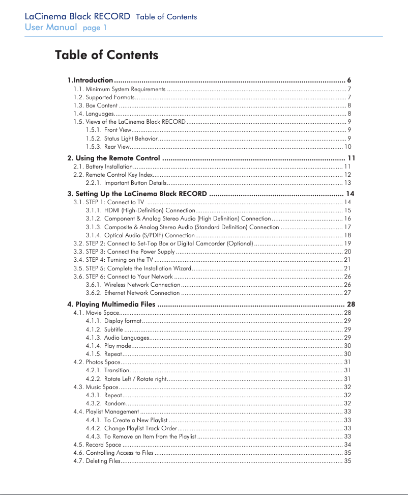 Página nº 1 - Manual de usuario LaCie LaCinema Black Record
