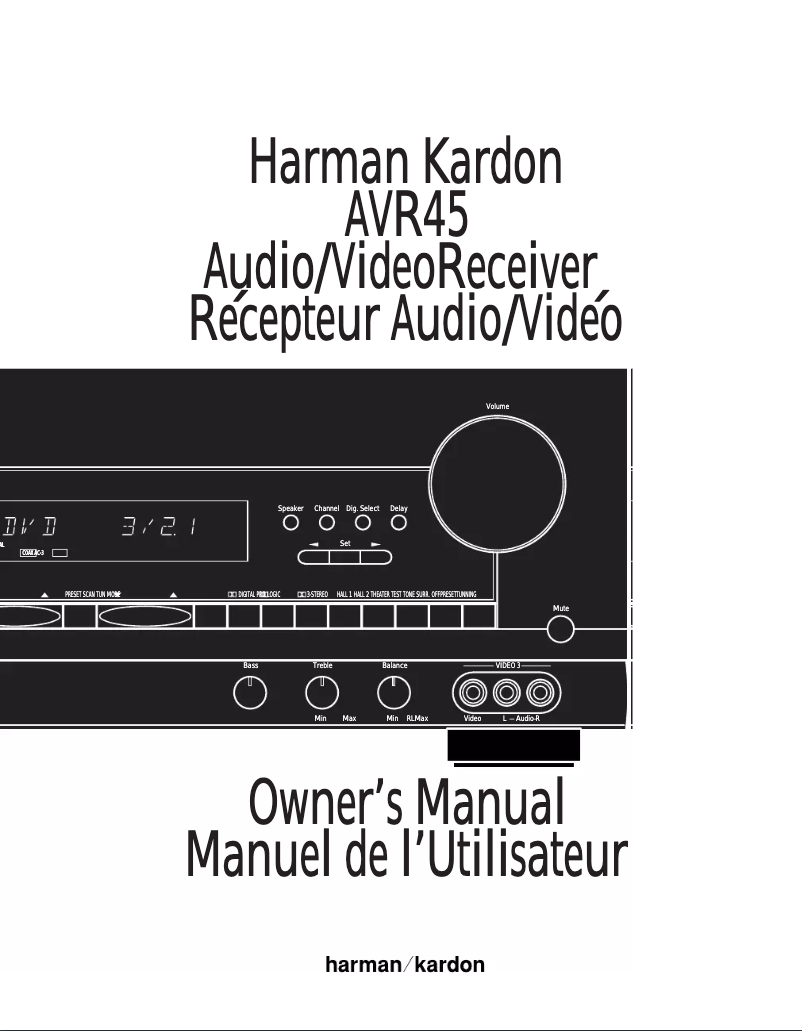 Página 1 del manual Manual de usuario Harman Kardon AVR 45