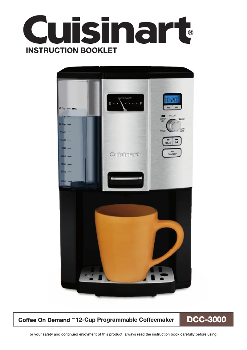 Imagen de la primera página del manual del dispositivo Coffee On Demand DCC-3000