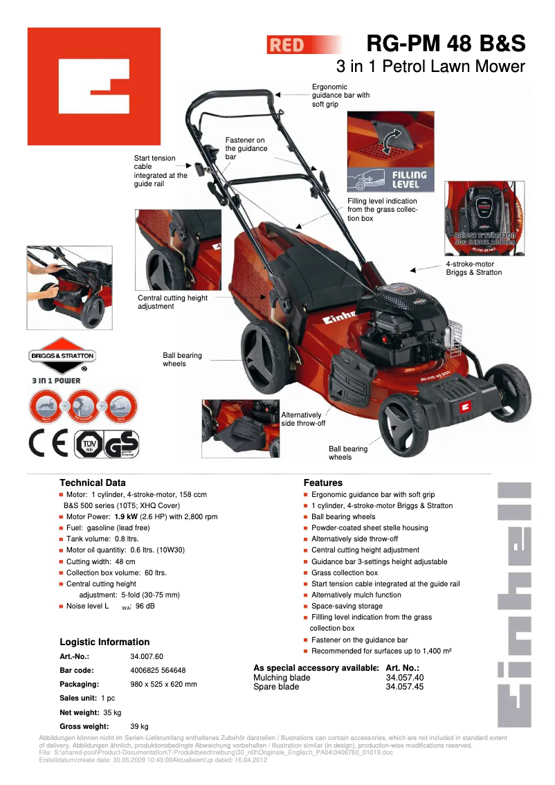 Imagen de la primera página del manual del dispositivo RG-PM 48 B&S