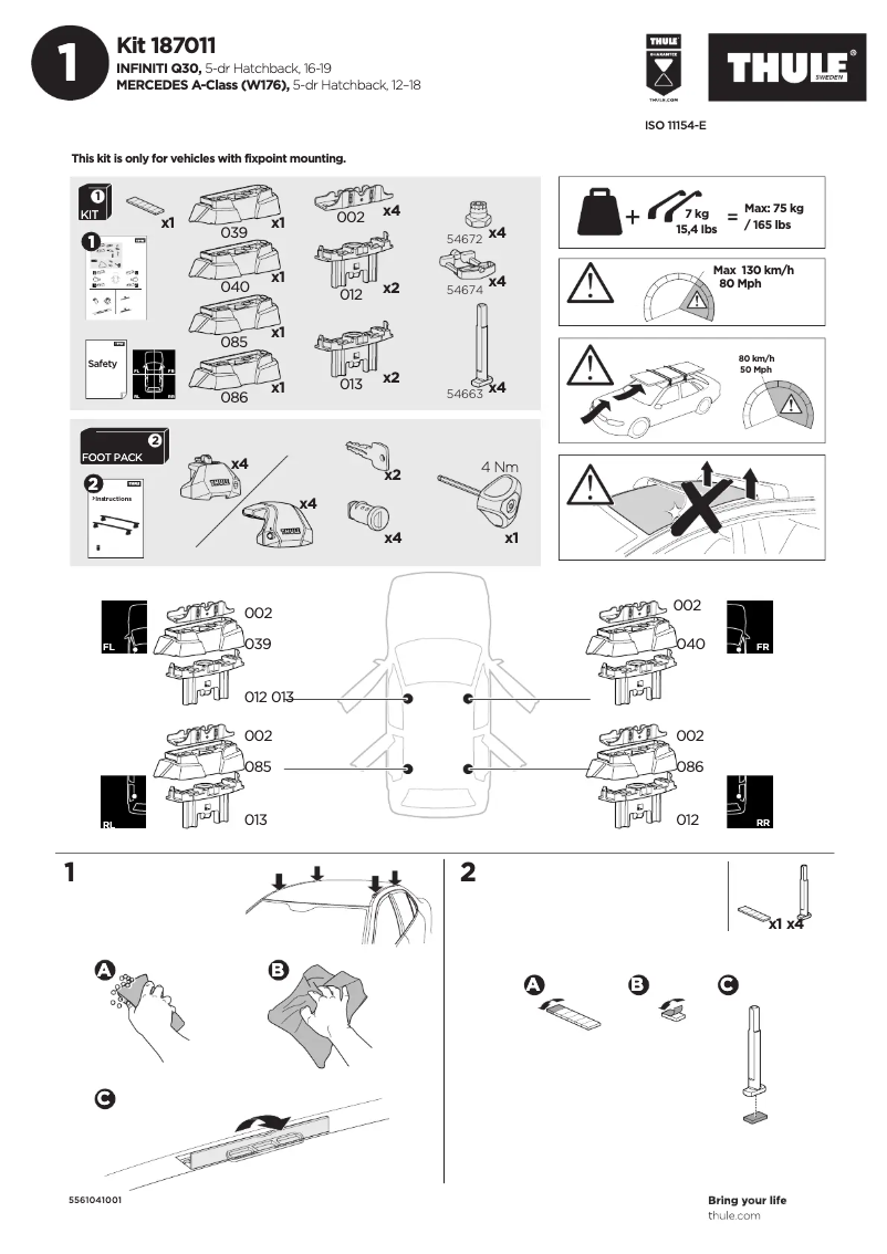 Página nº 1 - Manual de usuario Thule Kit 187011