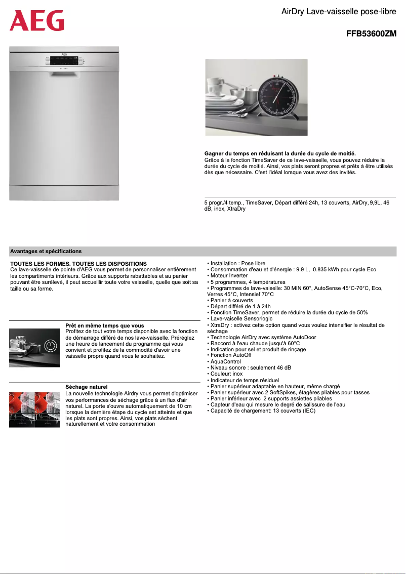 Imagen de la primera página del manual del dispositivo FFB53600ZM