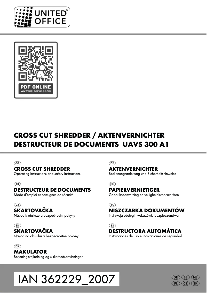 Imagen de la primera página del manual del dispositivo UAV 250 A1