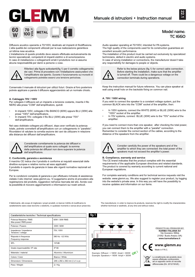 Página 1 del manual Manual de usuario Glemm TC 1660