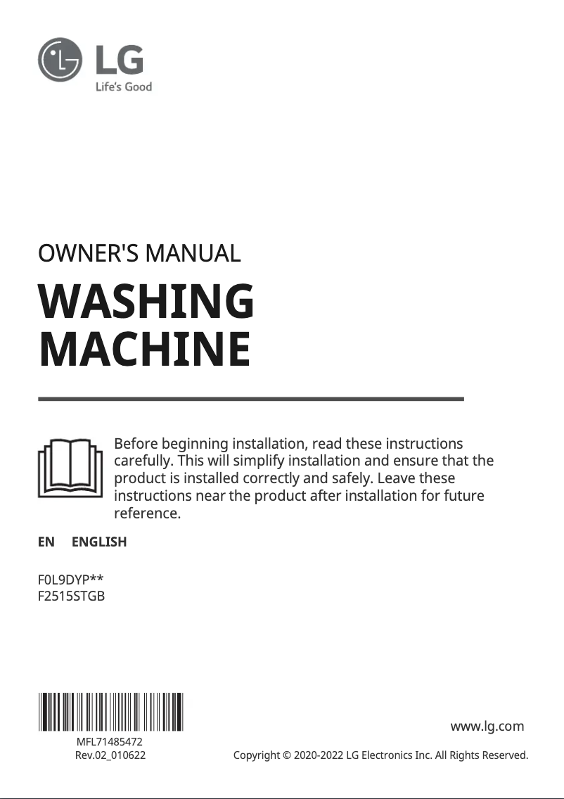 Imagen de la primera página del manual del dispositivo F2515STGB