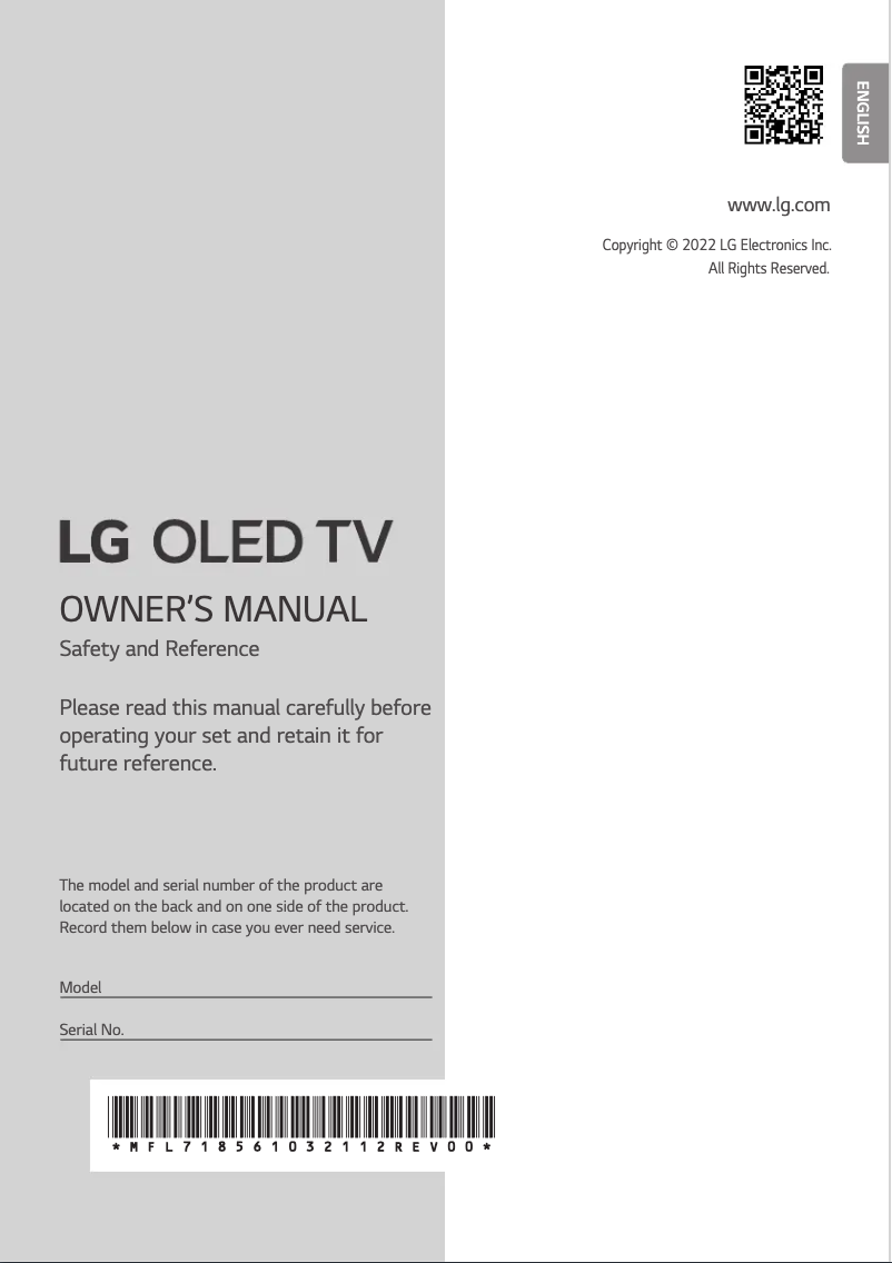 Imagen de la primera página del manual del dispositivo OLED42C21LA