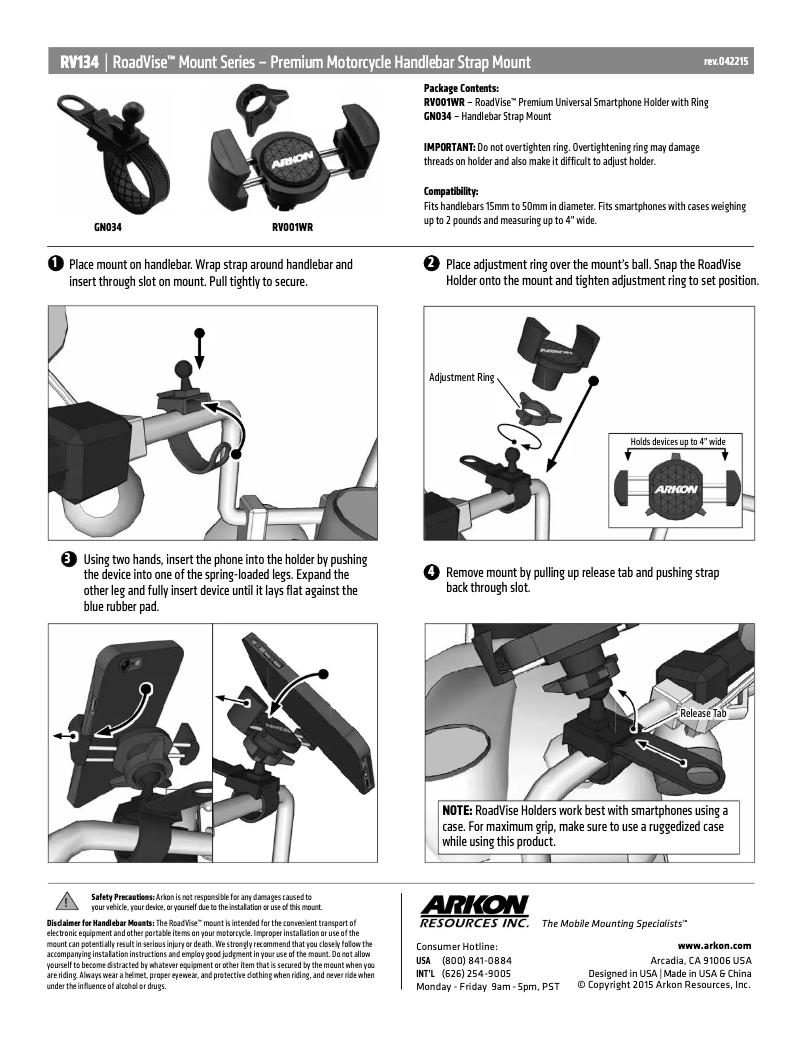 Página 1 del manual Manual de usuario Arkon RV134