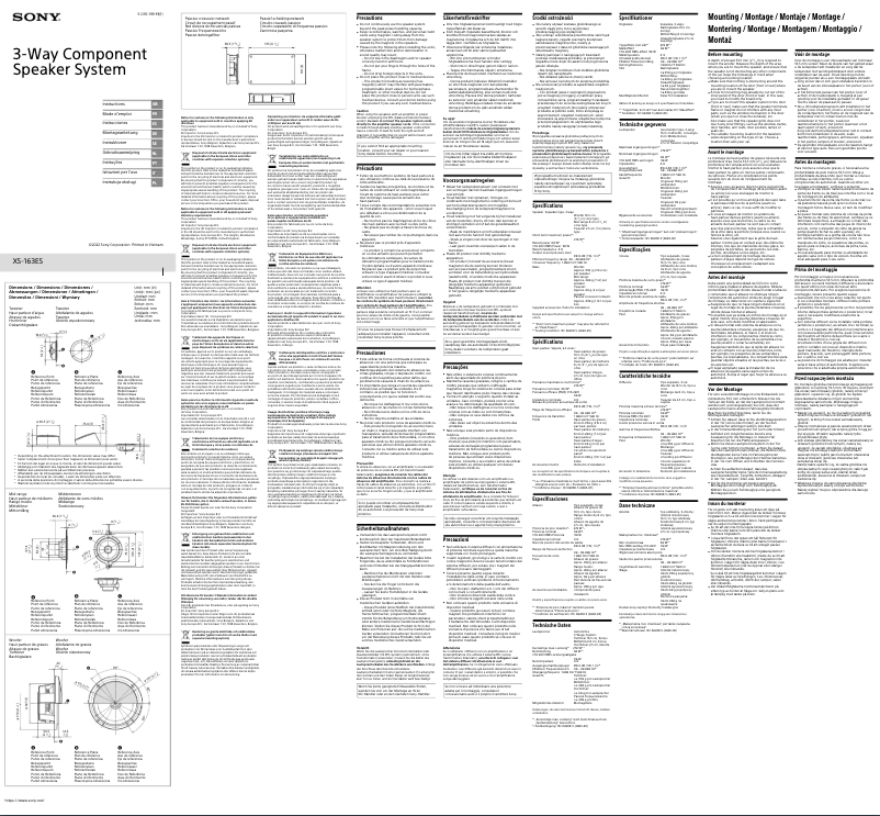 Página nº 1 - Manual de usuario Sony XS-163ES
