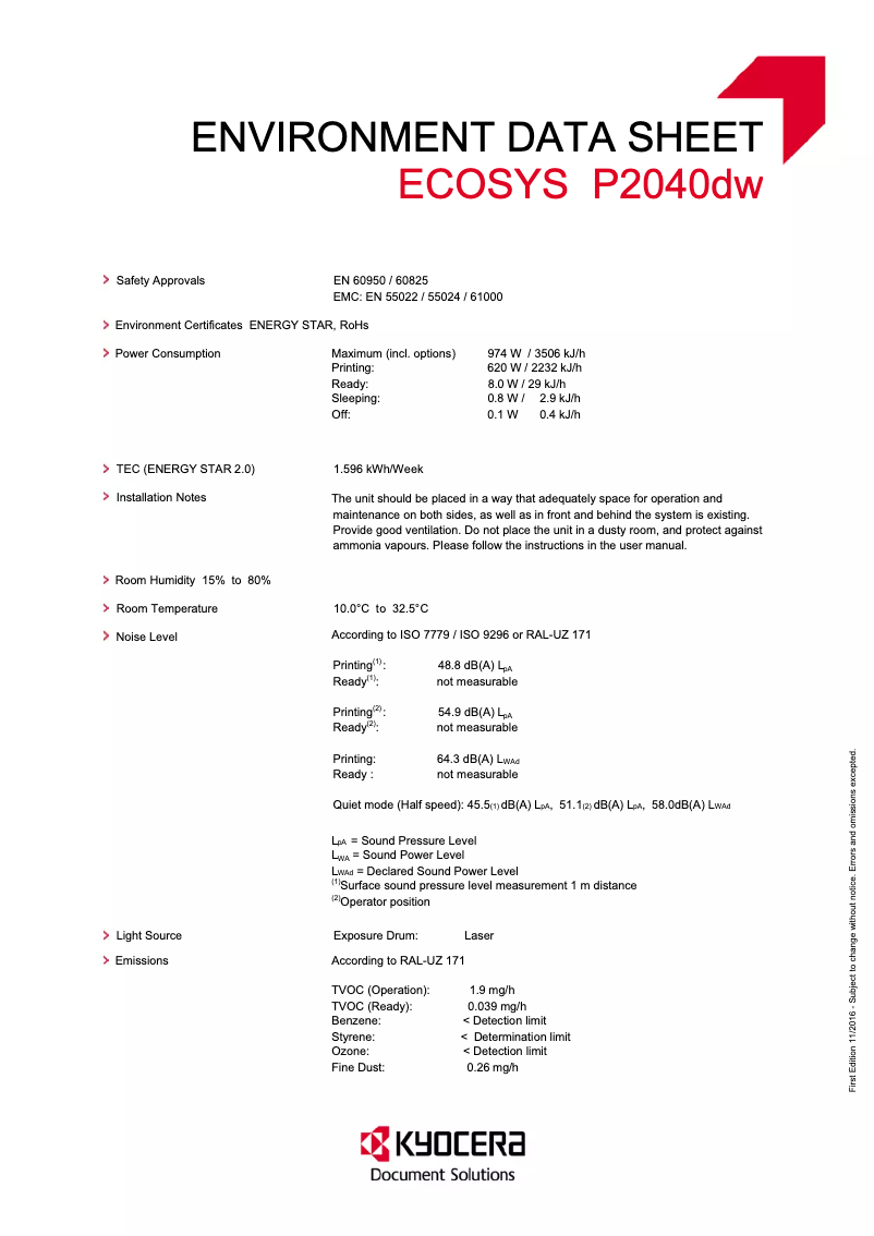 Imagen de la primera página del manual del dispositivo ECOSYS P2040dw