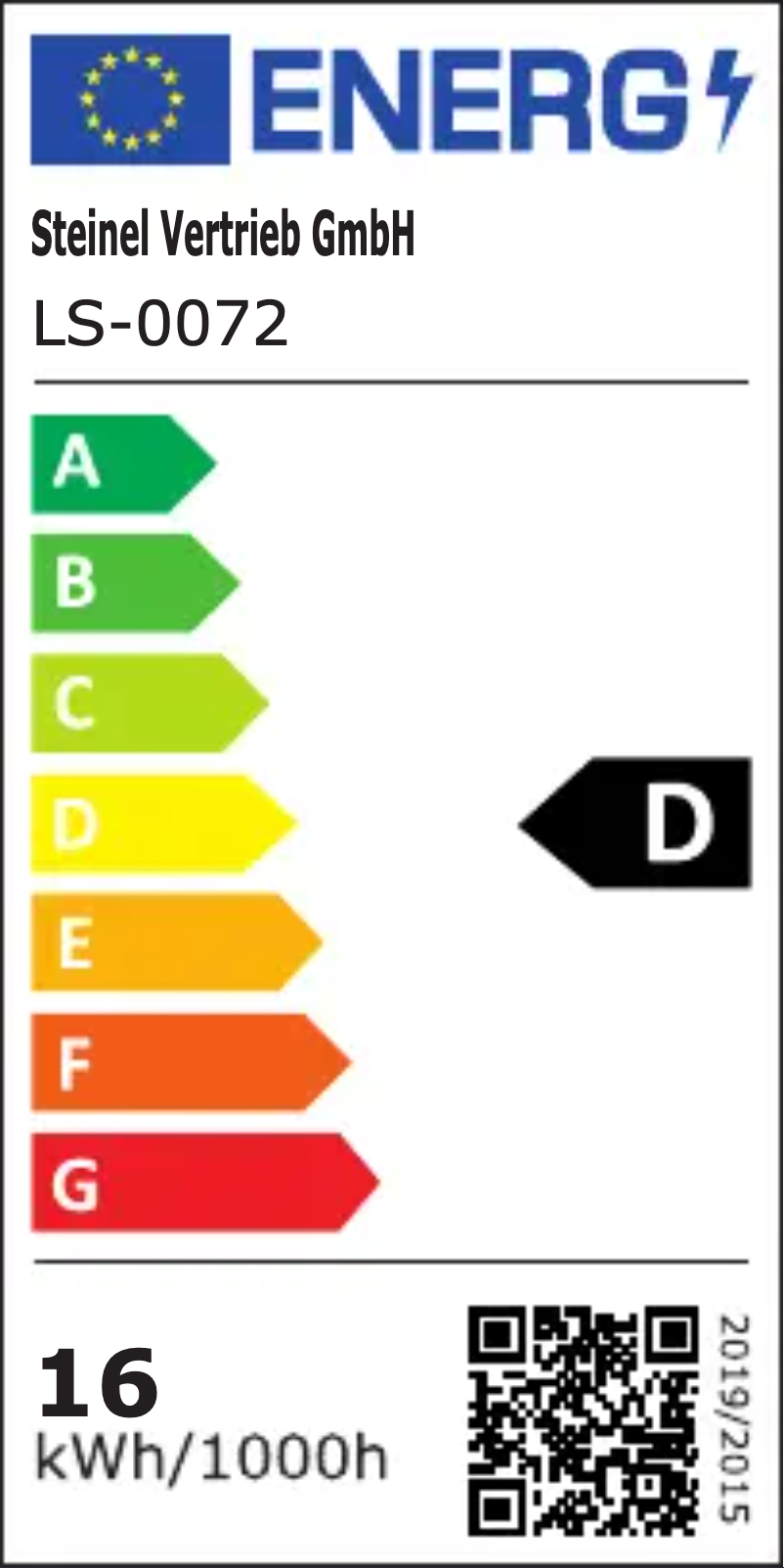 Página 1 del manual Etiqueta energética Steinel RS PRO R20 Q Basic SC