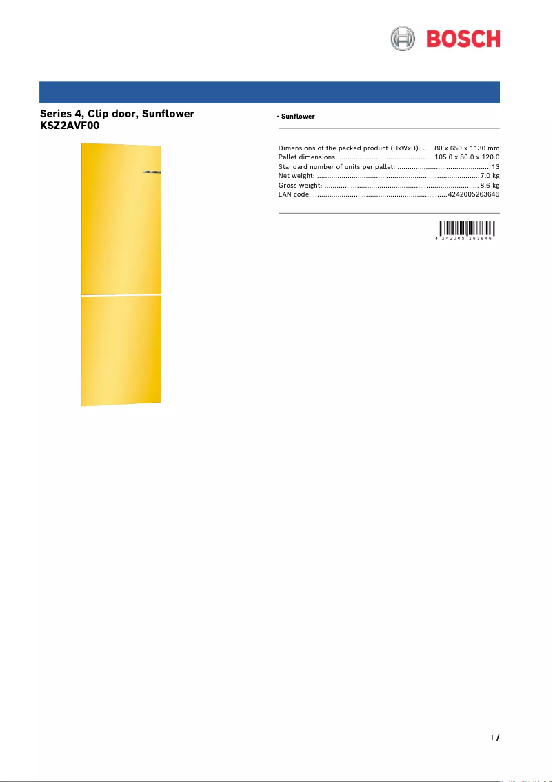 Página nº 1 - Manual de usuario Bosch KSZ2AVF00