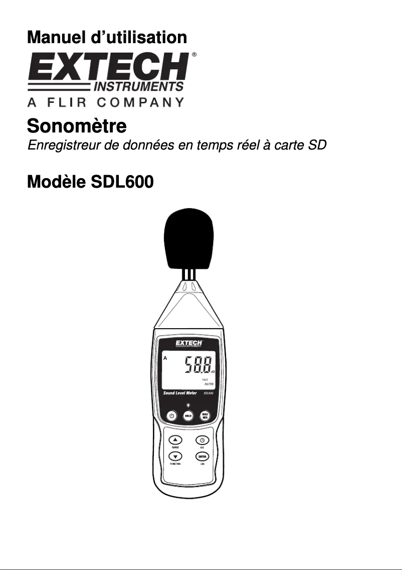 Imagen de la primera página del manual del dispositivo SDL600