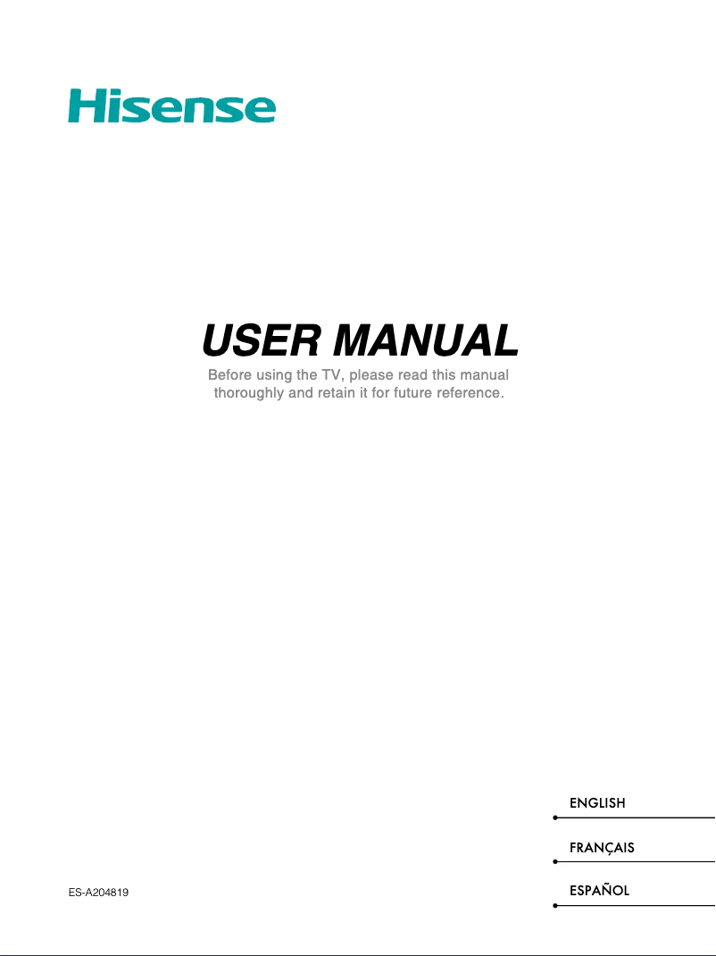 Página 1 del manual Manual de usuario Hisense 55A6N