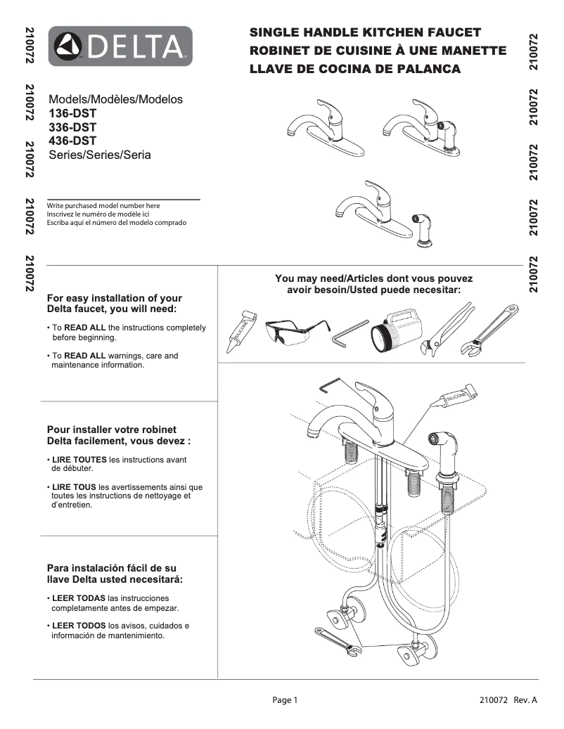 Imagen de la primera página del manual del dispositivo 136-TP-DST