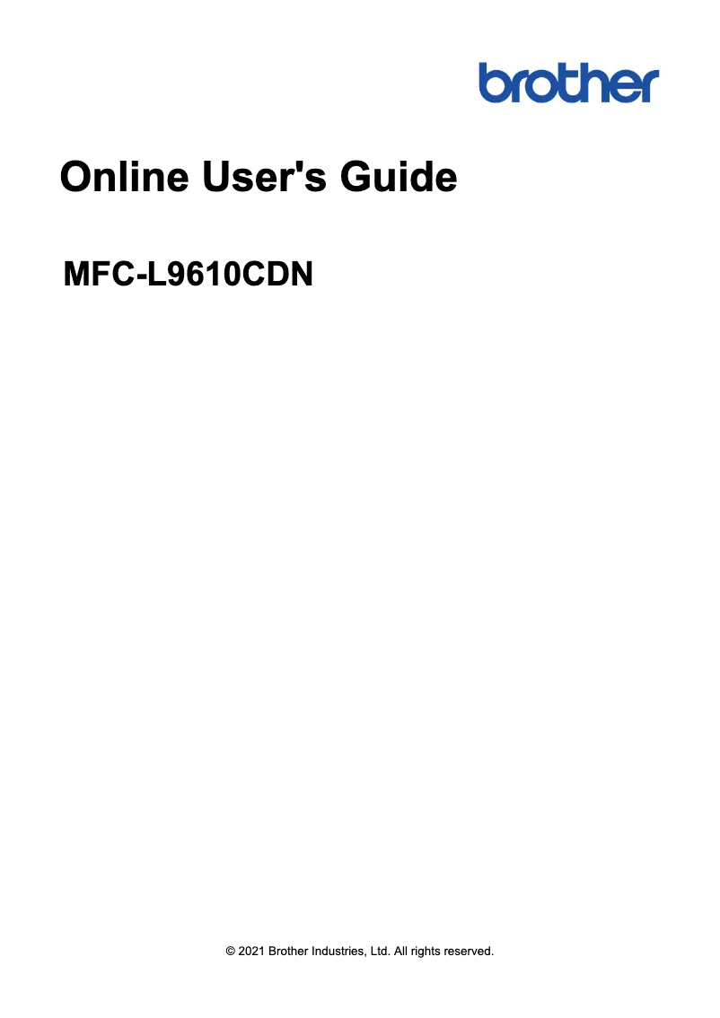Imagen de la primera página del manual del dispositivo MFC-L9610CDN