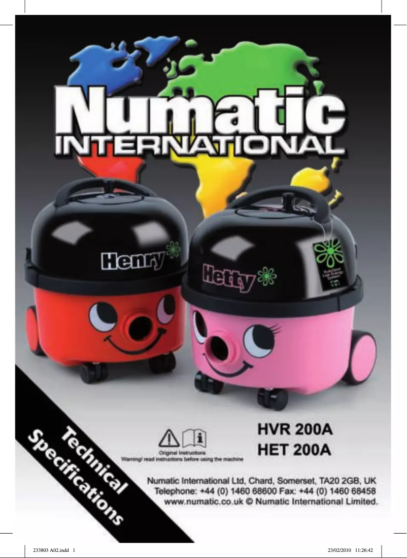 Página 1 del manual Manual de usuario Numatic Hetty Next HVN208-11