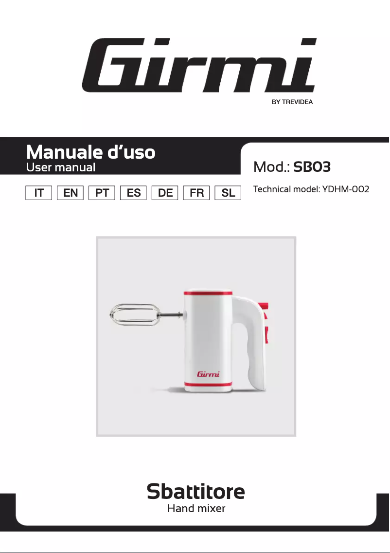 Imagen de la primera página del manual del dispositivo SB03