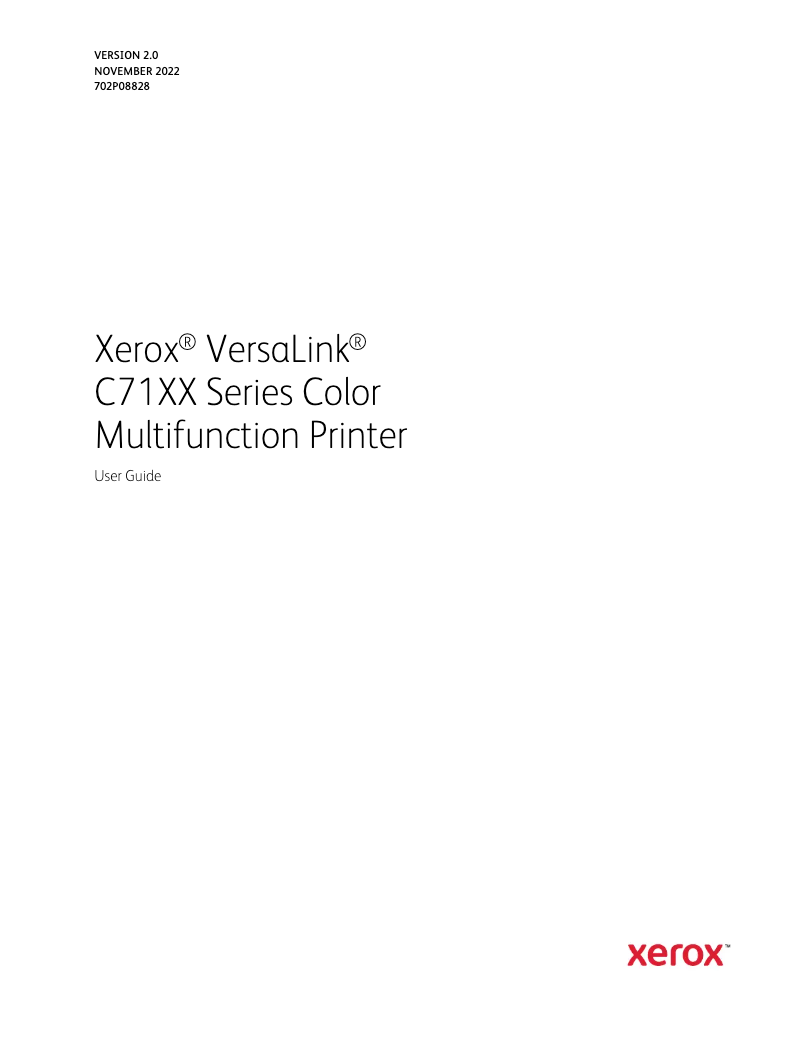 Página 1 del manual Manual de usuario Xerox VersaLink C7120