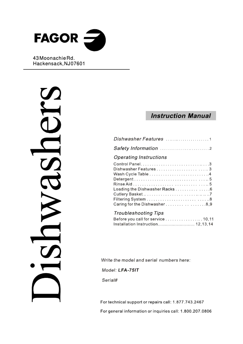 Imagen de la primera página del manual del dispositivo LFA-75IT