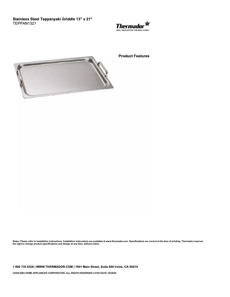 Página 1 del manual Manual de usuario Thermador TEPPAN1321
