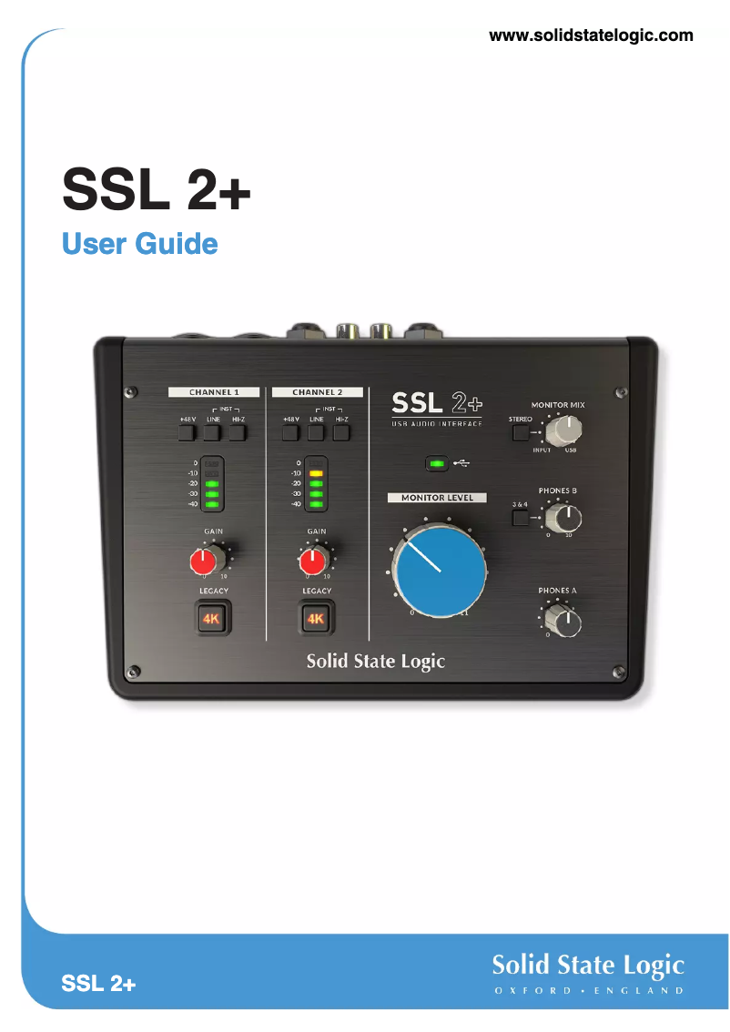 Página 1 del manual Manual de usuario Solid State Logic SSL 2+