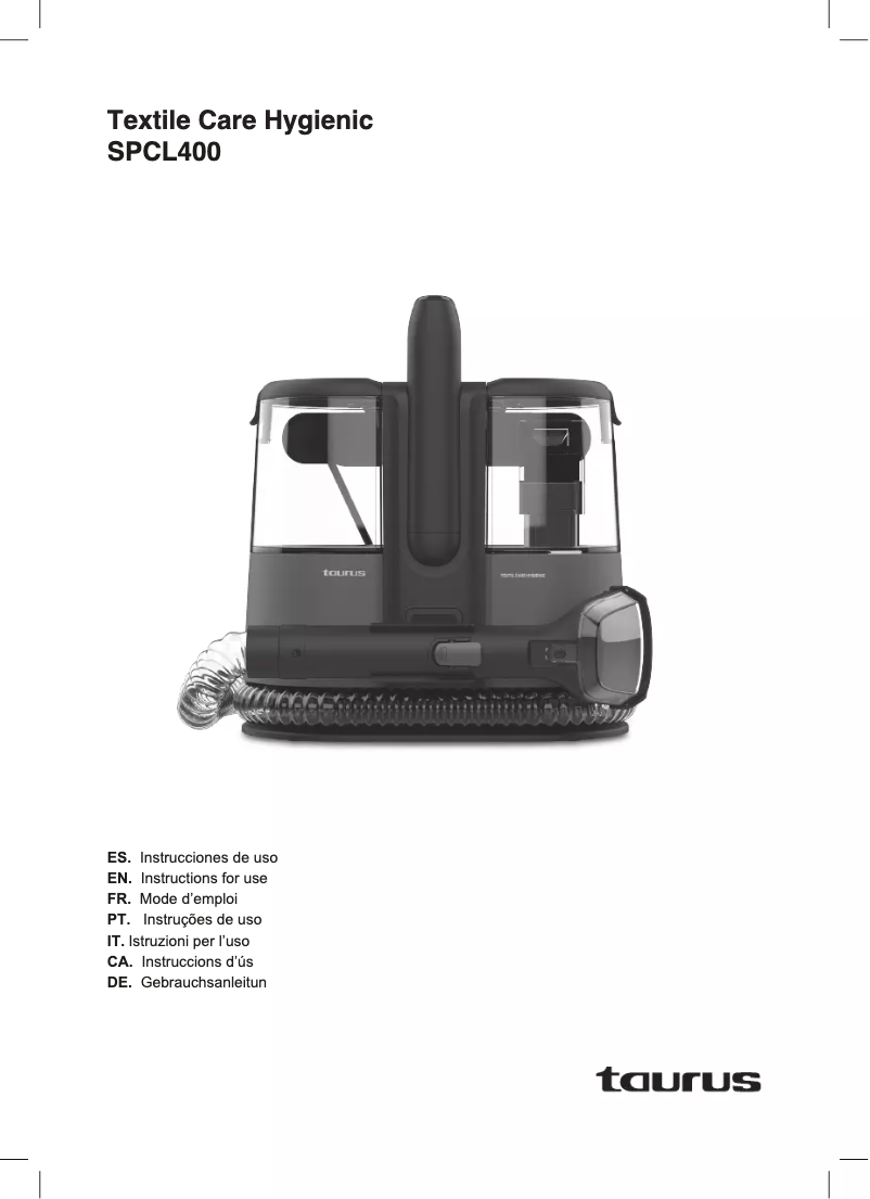 Página 1 del manual Manual de usuario Taurus Textile Care Hygienic SPCL400