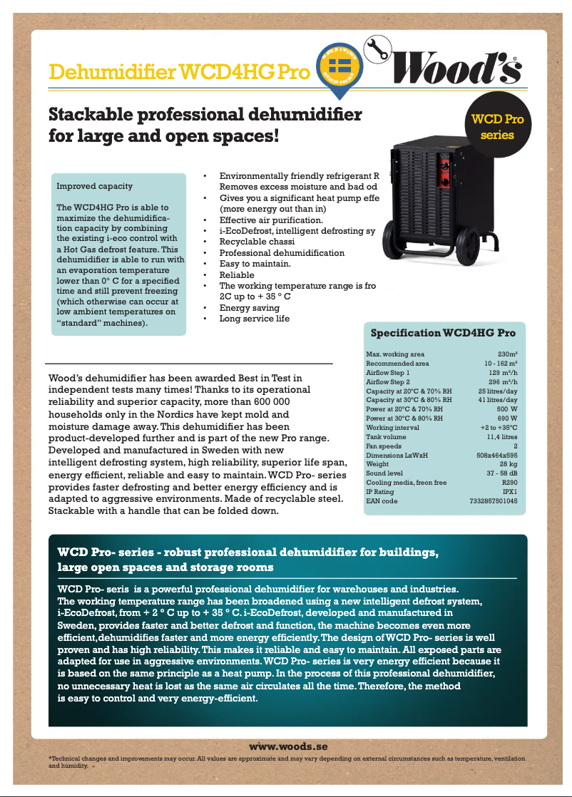 Imagen de la primera página del manual del dispositivo WCD4HG Pro