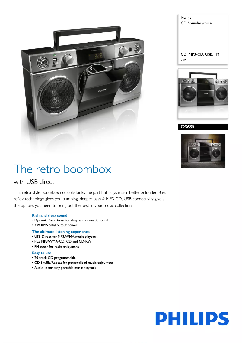 Página 1 del manual Folleto Philips OS685