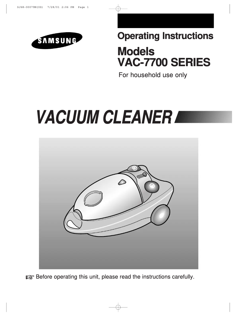 Imagen de la primera página del manual del dispositivo VAC-7713SP