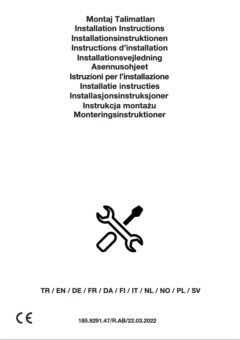 Página 1 del manual Guía de instalación Arçelik DOI 802 S