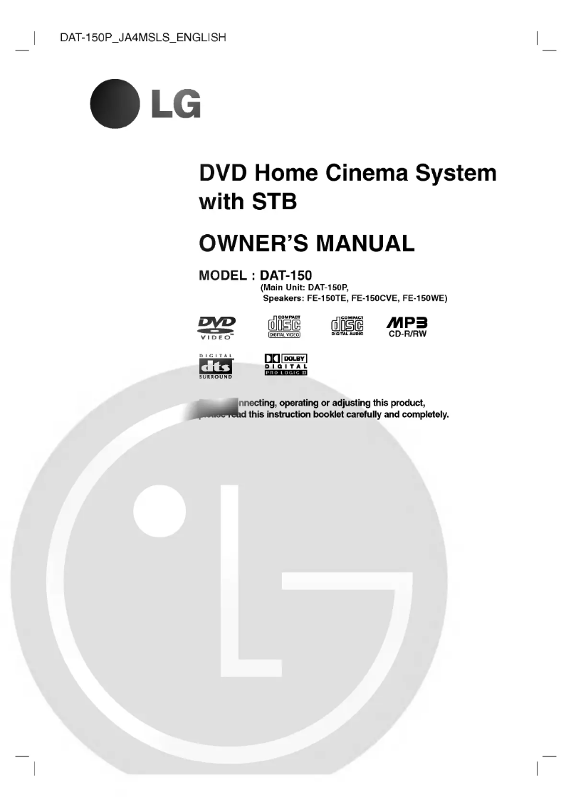 Imagen de la primera página del manual del dispositivo DAT-150P