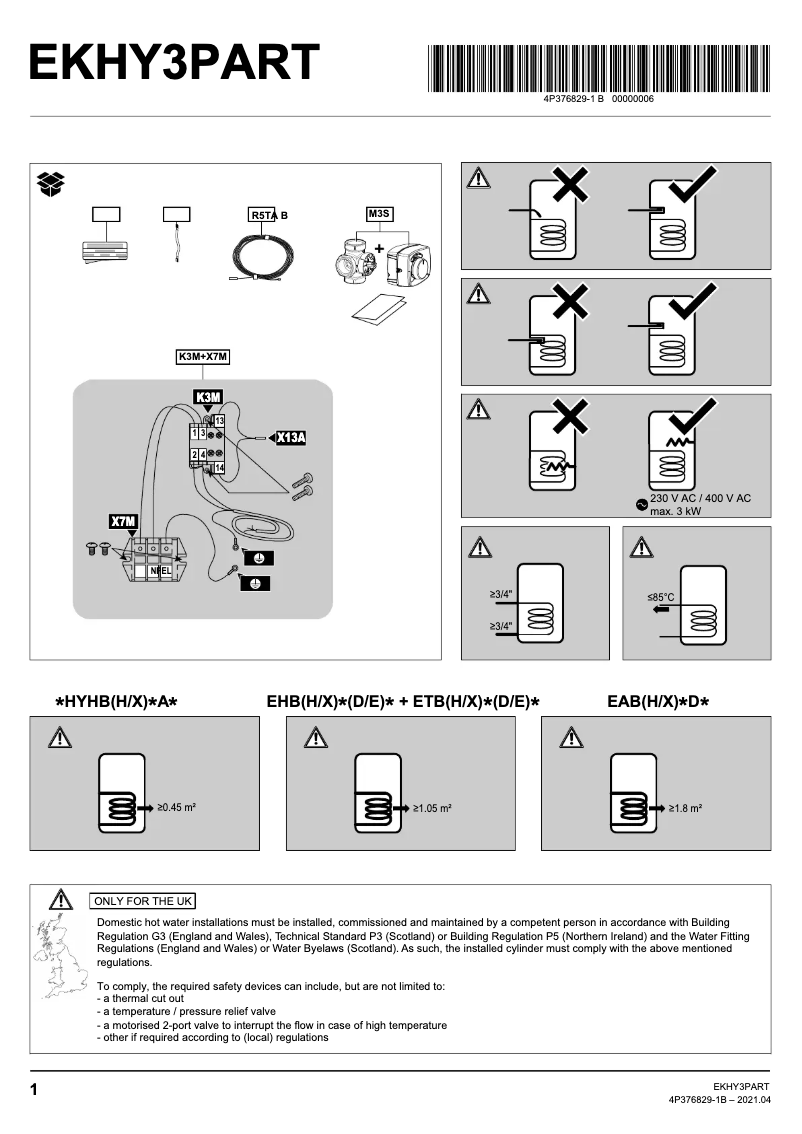 Página nº 1 - Manual de usuario Daikin EKHY3PART
