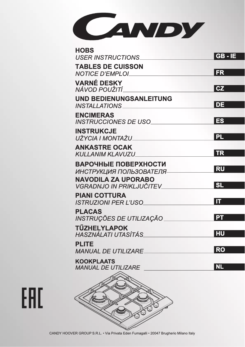 Página 1 del manual Manual de usuario Candy CLG64SPX