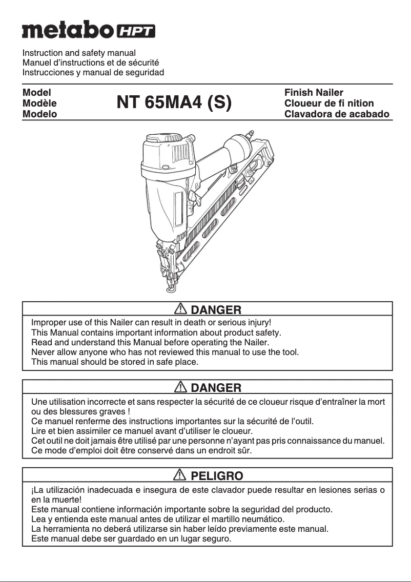 Página nº 1 - Manual de usuario HiKOKI NT65MA4(S)