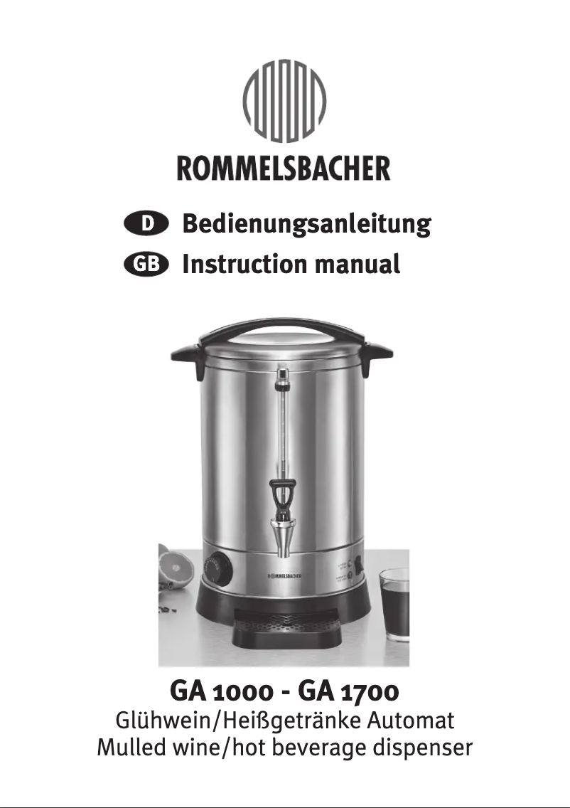 Página nº 1 - Manual de usuario Rommelsbacher GA 1000