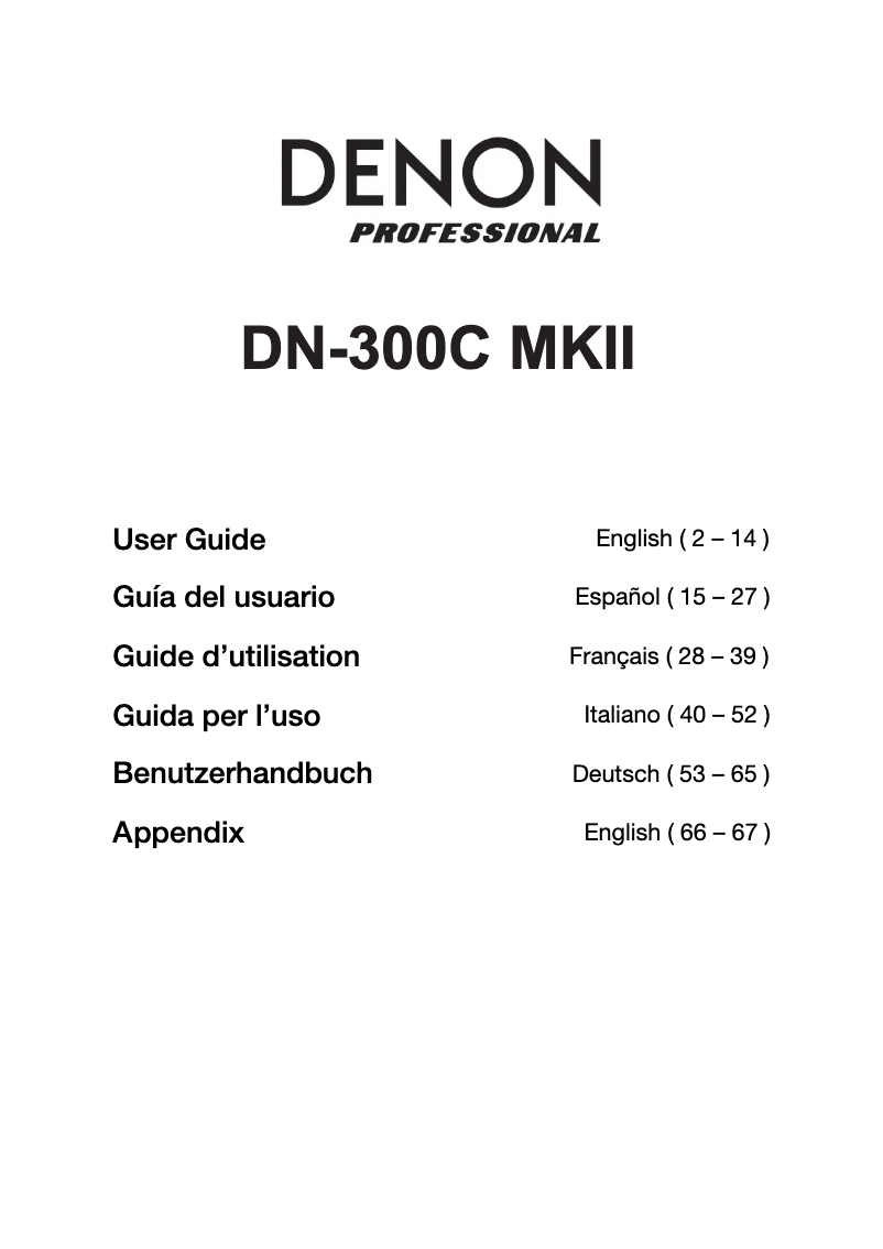 Imagen de la primera página del manual del dispositivo DN-300C MKII