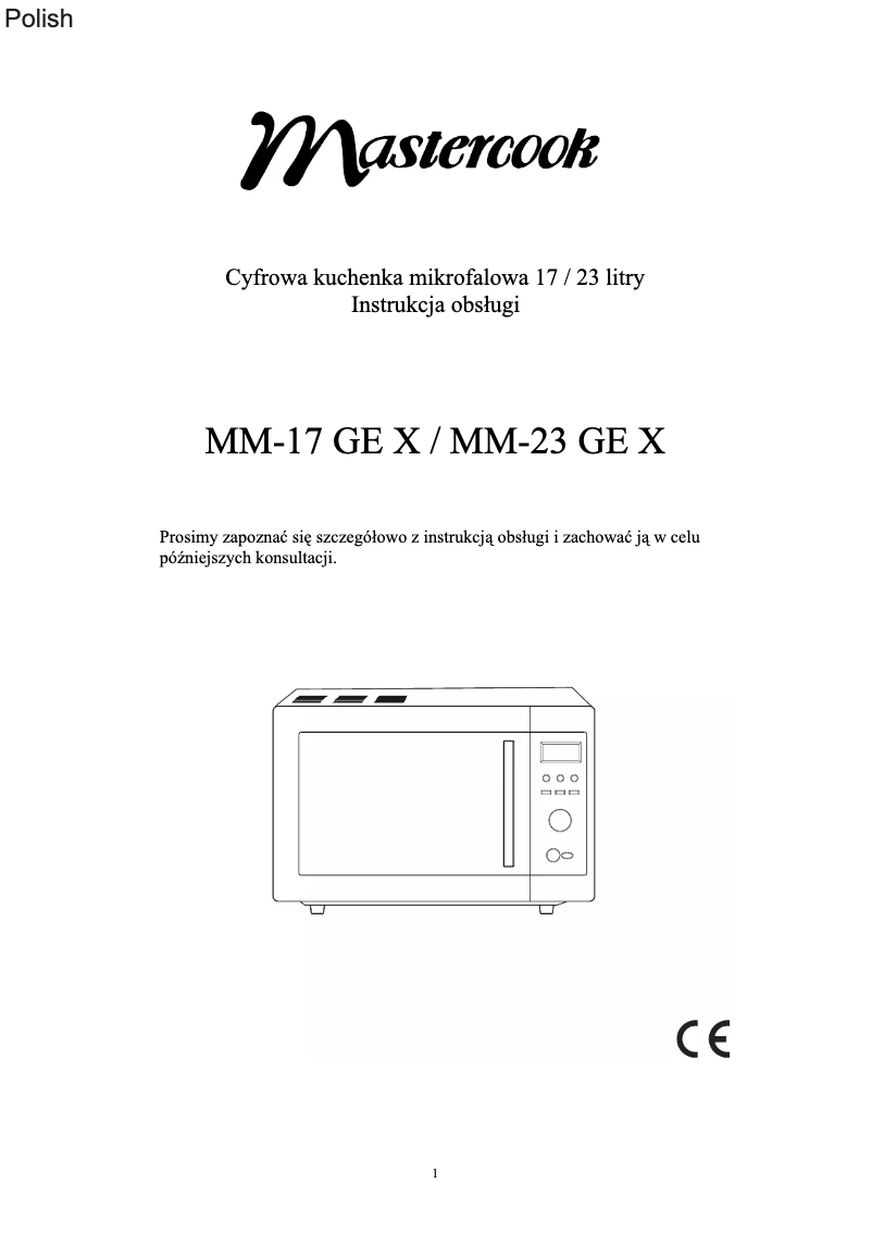 Imagen de la primera página del manual del dispositivo MM17GEX