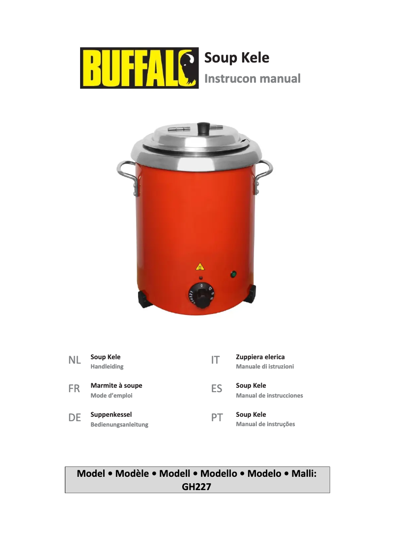 Imagen de la primera página del manual del dispositivo GH227