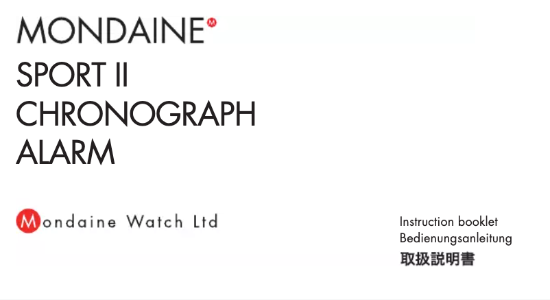 Página 1 del manual Manual de usuario Mondaine Chronograph Sport GGM.D037