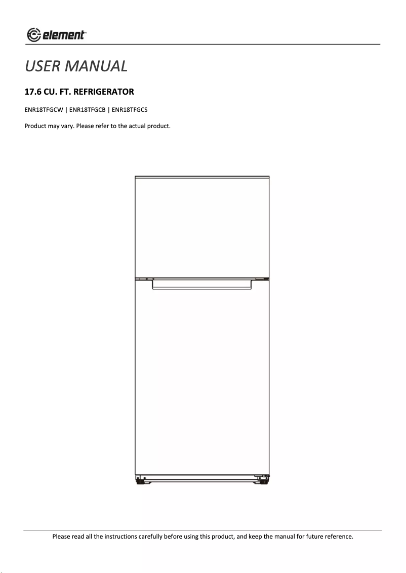 Imagen de la primera página del manual del dispositivo ENR18TFGBS