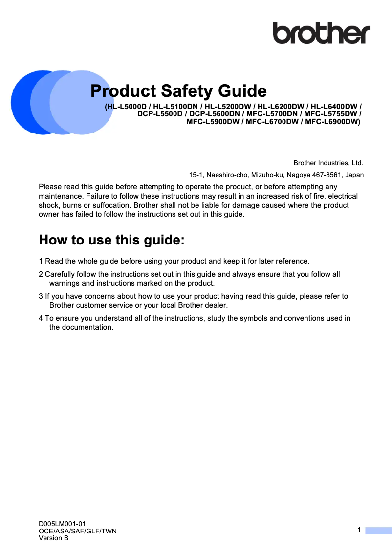 Imagen de la primera página del manual del dispositivo HL-L6200DW