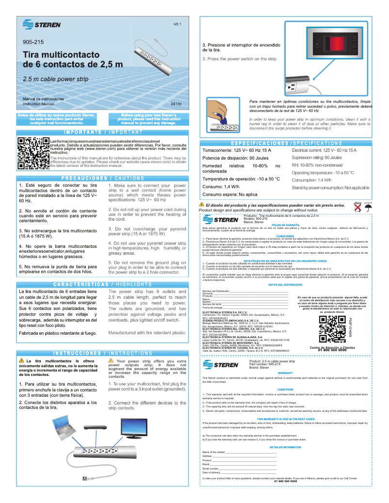 Página 1 del manual Manual de usuario Steren 905-215