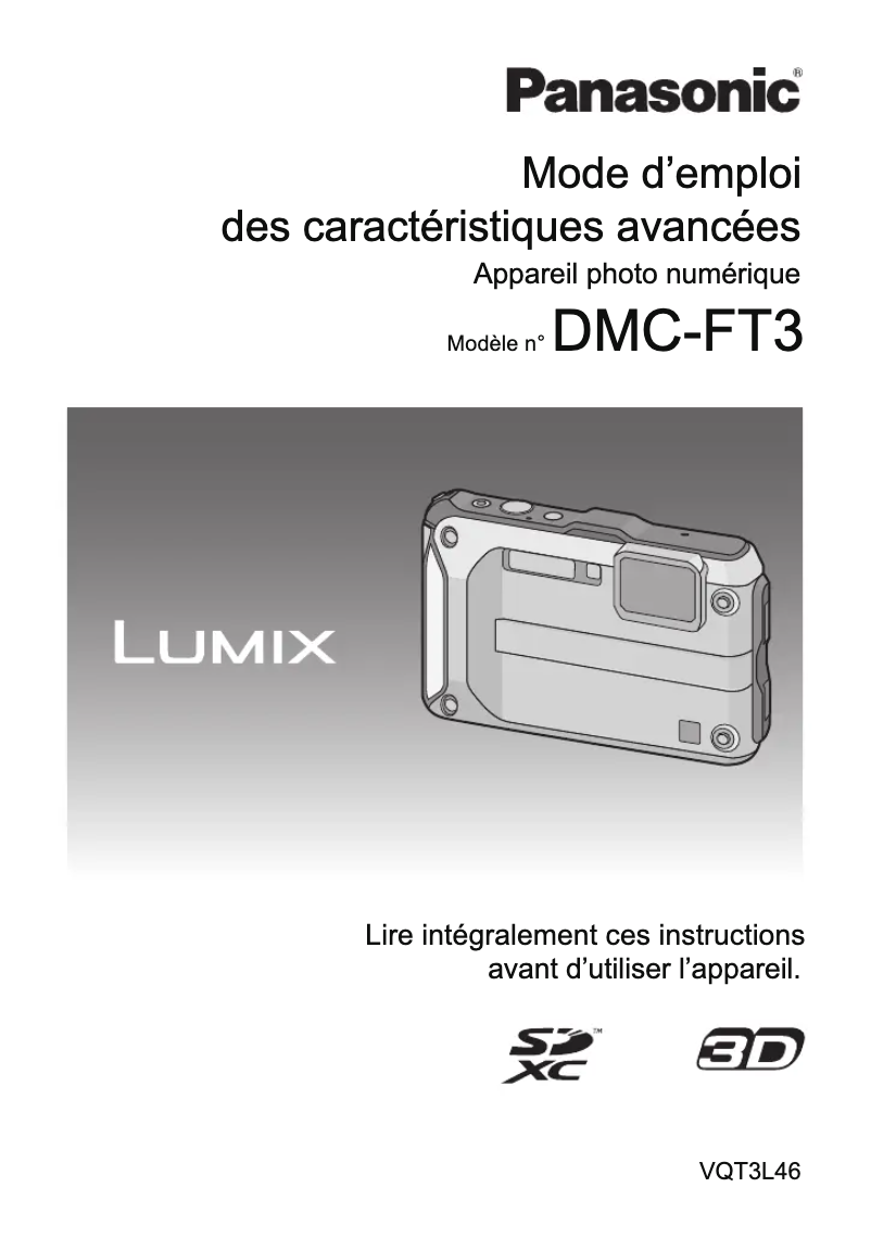 Imagen de la primera página del manual del dispositivo Lumix DMC-FT3
