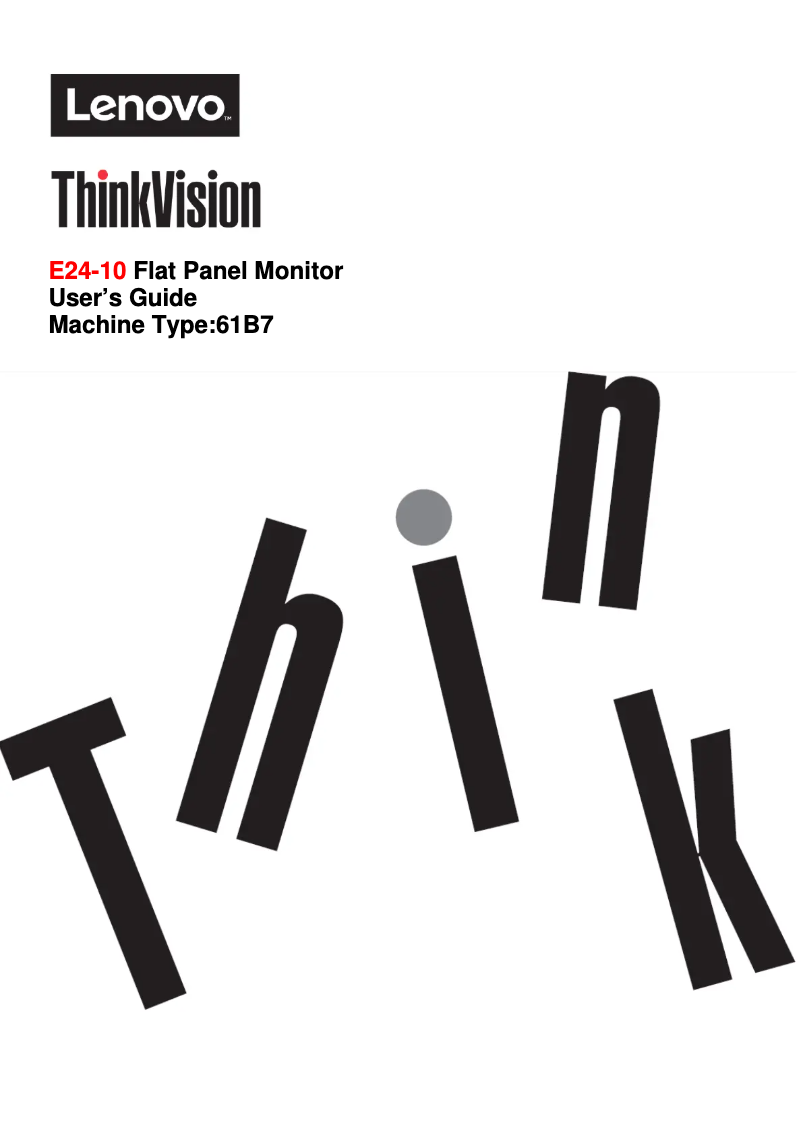 Página nº 1 - Manual de usuario Lenovo ThinkVision E24